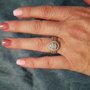 Pear shaped "diamond" ring